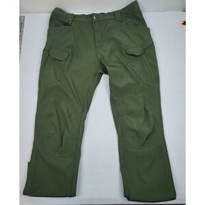 Military Cargo Pants Mens‎ 36 Green Double Knee Elastic Waist Baggy Cargo Pocket
